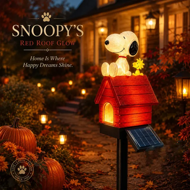 🔥 LIMITED EDITION • Snoopy & Woodstock Solar Garden Stake Light