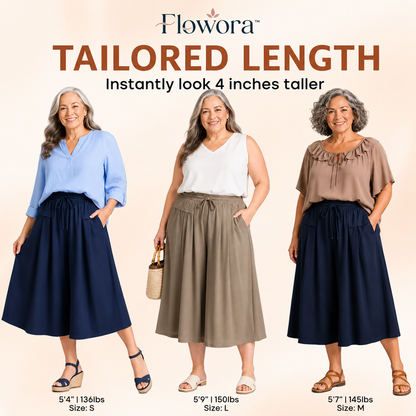 Flowora™ – Relaxed Wide-Leg Cropped Culottes
