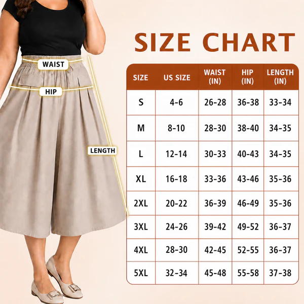 Flowora™ – Relaxed Wide-Leg Cropped Culottes